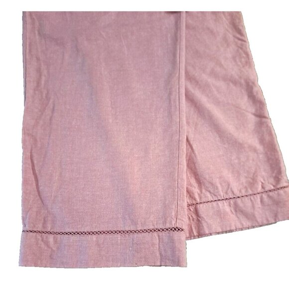 Womens Evan Piccone Pants Linen Rayon Pink Ankle Lightweight Cool Beach Cozy 2X - Picture 5 of 5